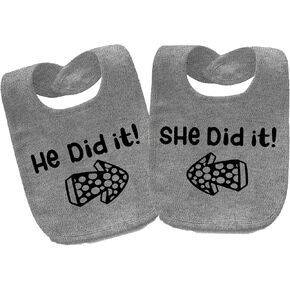 Baby Twins Bibs He Did It Newborn Baby Bibs Cute Toddler Bibs Set For Unisex Boys Girls