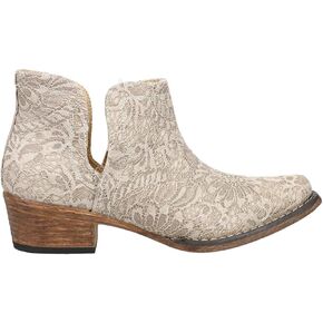 ROPER Womens Ava Southwest Embroidered Snip Toe Casual Boots Ankle Low Heel 1-2" - Brown