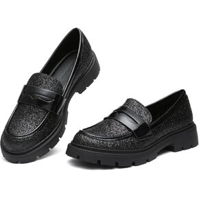 Women Penny Loafers Casual Hollow Out Slip On Chunky Platform Loafers Work Shopping Travel Shoes