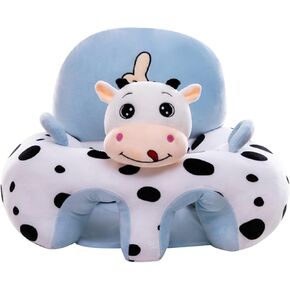 Animal Shaped Baby Sitting Chair Baby Support Sofa Chair Cover Cute Infant Toddler Floor Seat Loungers Sitting Chair for Learning to Sit (Cow, 40cm*55cm*55cm)