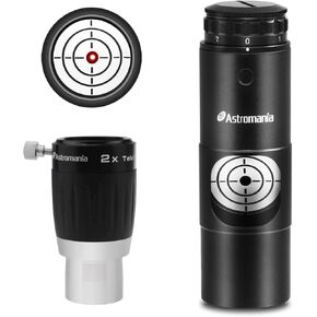 Astromania Barlow Lens 2X 1.25 Inch 3-Elements Metal TeleXtender - Bundle with - Alignment 1.25" Next Generation Laser Collimator