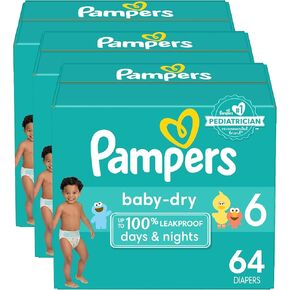 Pampers Baby Dry Diapers Size 6 64Count (Pack of 3)