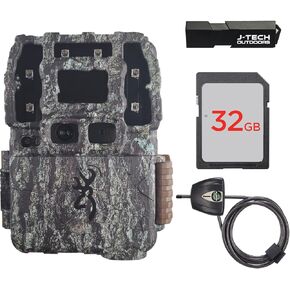 Browning Strike Force Pro DCL Nano Trail Game Camera Bundle Includes 32GB Memory Card with J-TECH Card Reader and Python Lock (26MP) | BTC5DCLN