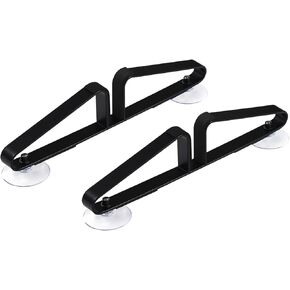 Freestanding Pet Gate Metal Support Feet（Reinforced Version）, Triangle Support Feet with Suction Cup Set of 2 for Foldable Pet Gate, A Pair of Safety Fence Feet for Wooden Dog Gate (Black)