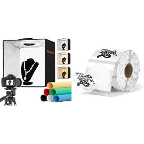 Light Box Photography+2 Inch Transparent Circle Self-Adhesive Waterproof Thermal Label