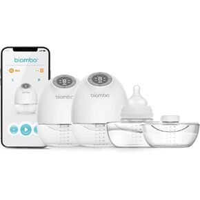 Pump Pro Portable Breast Pump Hands Free - 180mL Capacity Wearable Breastfeeding Pumps with App Control, Electric Hands Free Breast Pumps with 3 Modes, 9 Suction Levels, Slim Design, Double