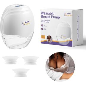 ROMO-GLE/21 Breast Pump Hands Free, Wearable Breastfeeding Pump, Electric Portable Breast Pumps with 3 Modes & 8 Suction Levels, Smart Display, Leak-Proof Design & 3 Flange Inserts(17mm, 19mm, 21mm)