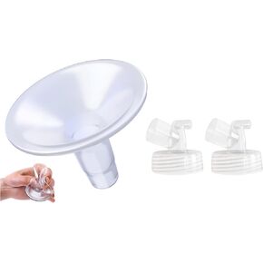 Ultimate Pumping Combo: Cushy Silicone Flanges - Pack of 2, 21mm + Idaho Jones Spectra Base Connectors - Optimal Comfort and Seamless Adaptability