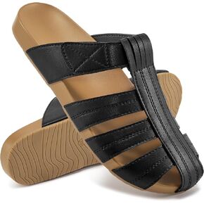 Ecetana Womens Clogs Flat Sandals Dressy Summer Comfortable Closed Toe Mules Breathable Adjustable Slip On Shoes