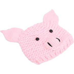 Baby Knitted Hat, No Fading Baby Hat Crochet Pig Hat Durable Practical for Photography()