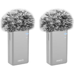 for NEEWER CM28 Windscreen Wireless Lavalier Microphone Deadcat Furry Cover, 2-Pack Grey Wind Screen Accessory