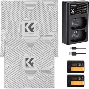 K&F Concept NP-FZ100 Battery and Dual Slot Charger Set & Lens Camera Protective Wrap