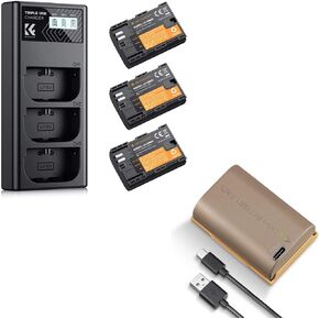 LP-E6NH Battery Charger Set and USB-C LP-E6NH Battery