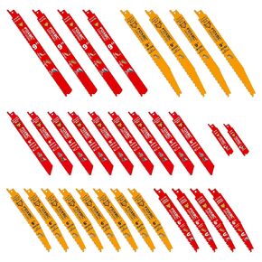 FOXBC Reciprocating Saw Blades Combination Set for Wood and Metal, Various Sizes, 30-Pack
