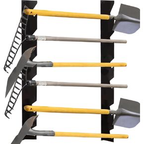 CZWL&HG Heavy-Duty Garden Tool Organizer Wall Mount – Garage Wall Storage Rack for Shovels, Rakes & Long-Handled Tools – Solid Steel, Holds 250 lbs