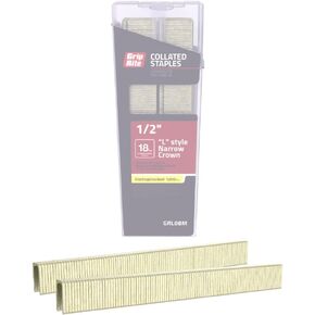 Grip-Rite GRL08M, Collated Narrow Staple 18GA, 1/4" x 1/2", Galvanized, 1,000 Staples, Job Pack