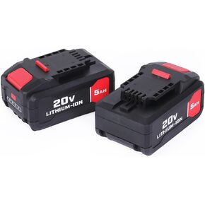 2-Pack 20V 5.0Ah Capacity Lithium-Ion Replacement Battery Packs for Bauer 20V Cordless Tools