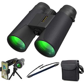 12x42 Binoculars for Adults High Powered with Phone Adapter,Build by Powerful Glasses Large View to Watch Football Games,a Travel,Hiking,Bird Watching,Survival and Hunting Gadgets for Men