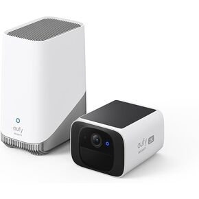 eufy security S220 SoloCam with HomeBase 3,Solar Security Camera, Wireless Outdoor Camera, Continuous Power, 2K Resolution, Wireless, 2.4 GHz Wi-Fi, No Monthly Fee, HomeBase 3 Compatible