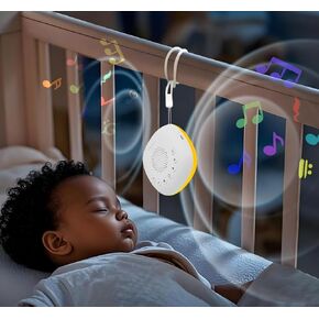 Baby White Noise Machine for Car Rides - 20 Soothing Sounds, USB-C Rechargeable, Night Light for Strollers, Cribs & Travel
