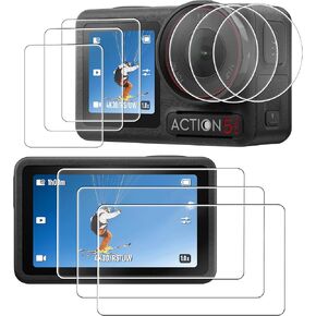 9PCS(3Sets) Screen Protector for DJI Osmo Action 5 Pro,Tempered Glass Screen Protector Cover,Ultra HD 9H HardnessScratch Resistant,Bubble-Free Action 5Pro Accessories