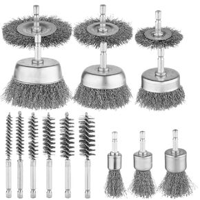 Rocaris 40 Pack Carbon Steel Wire Wheel Brush with 1/4-Inch Hex Shank, Cup Brush, Wheel Brush, Pen Brush Set, for Rust Removal, Corrosion and Scrub Surfaces