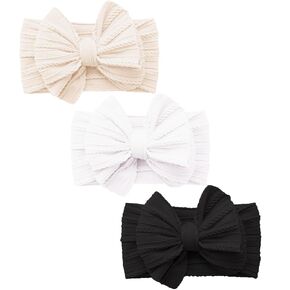 Jesries Baby Headbands and Bows, Handmade Stretchy Nylon Hairbands Hair Bows - Girls Hair Accessories for Newborns, Infants, Toddlers