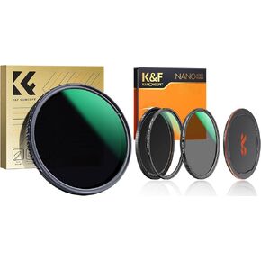67mm Variable ND8-2000+UV+CPL+Lens Cap Lens Filters Kit (3 Pcs) with 3-11 Stops Neutral Density, Circular Polarzing, MCUV Protection Lens Filter Set