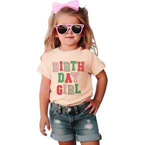 IZYJOY Birthday Girl Shirts Toddler 2nd 3rd 4th 5th 6th Birthday Glitter Patch T-Shirt Bday Outfit Short Sleeve Tee Tops in Saudi Arabia