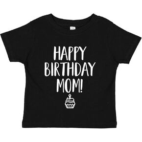 Tees & Tails Happy Birthday Mom! Baby Tee Shirt Assorted Colors (6M 12M 18M 24M)