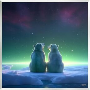 Stupell Industries Polar Bears & Northern Lights Wall Plaque Art by RB