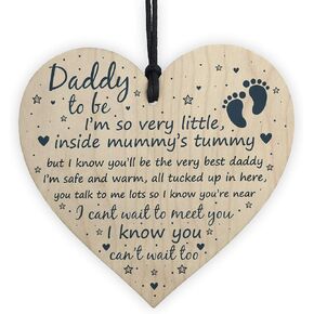 Daddy To Be Gifts Sign Baby Shower Dad Friendship Gift Wood Heart Party Decoration New Baby From Bump Present