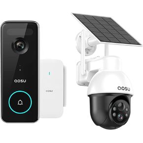 AOSU 1 x 5MP Solar Camera + 1 x 5MP Doorbell Camera