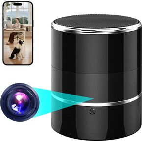 Security WiFi Camera in Bluetooth Speaker with 240° Viewing Angle,Wireless Security Cameras,Nanny Cams Phone App,Hd 1080P,Motion Activated for Home Offices Store(2.4G /5G)