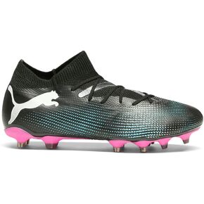 PUMA Womens Future 7 Match Firm GroundArtificial Ground Lace Up Soccer Cleats - Black, Blue, Pink - Size 8.5 M