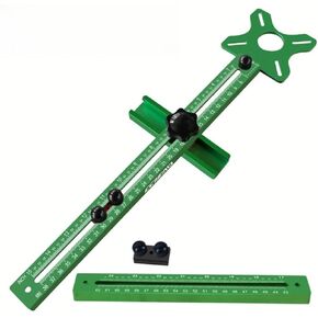 4 In 1 Router Milling Groove Bracket, Cabinet Hardware Jig Woodworking Cutting and Milling Tool with Adjustable Router Circle Cutting Guide for Accurate Hole Drilling (With Base)