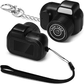 Mini Keychain Camera 1080p Mini Photo Video Camera Retro Portable Micro Video Camcorder with 100 Mins Long Battery Life for Travel Study Recording (No Memory Card)
