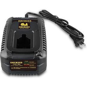 VANTTECH DC9310 Battery Charger Compatible with DeWalt 7.2V-18V XRP Lithium-ion/NiCad/NiMh Batteries DW9116 DC9096 DC9098 DW9099 DC9091 DC9071 DW9057 Cordless Power Tool Battery Charger 1Pack