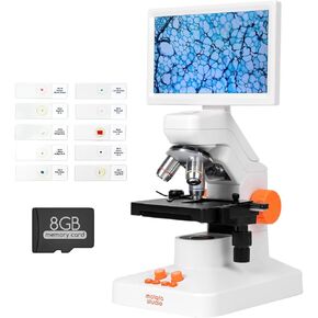 MT3-4 Digital Microscope for Kids Adults, 1200X USB Microscope with 7-inch Screen, Professional Microscopio with 5MP CMOS and 3D Stage Compatible with Windows/Mac/Pad/Phone