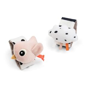 Wrist Rattle Set 2-Pack Happy Clouds Powder
