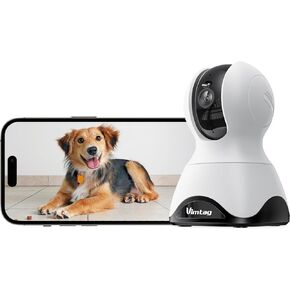 VIMTAG 2.5K Indoor Cameras for Home Security with 5G/2.4G WiFi, 360° Pan/Tilt Pet Camera with Phone App, Baby Monitor, Night Vision, Motion Tracking & Alerts, Support Alexa, Cloud/SD Storage (512GB)