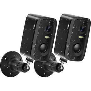 2K Wireless Security Cameras Outdoor, Battery-Powered Cameras with AI Motion Detection, Color Night Vision, Spotlight, 2-Way Talk, Siren Alarm, IP65,Cloud/SD Storage for Home Security 2pack