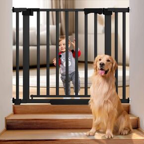 41" Extra Tall Baby Gate for Big Dog No Jumping Over, 30-40.9" Wide Pet Safety Gate Indoor for Doorways No Drilling,Auto Close Child Puppy Gates for Stairways Pressure Mounted (Black)