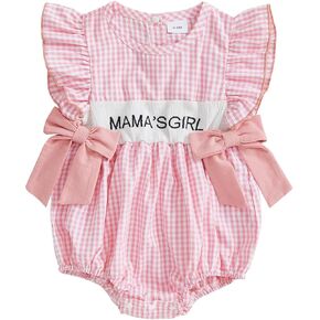 DuAnyozu Baby Girl 4th of July Outfit American Flag Embroidery Bubble Romper Fourth of July Onesie Independence Day Outfits