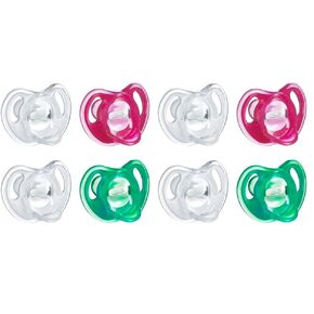 Tommee Tippee Ultra-Light Silicone Pacifier, Symmetrical One-Piece Design, BPA-Free Silicone Binkies, 18-36m, 4-Count (Pack of 2)