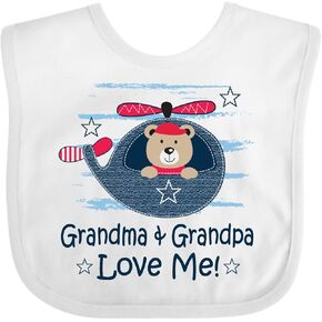 inktastic Grandma and Grandpa Love Me Boys Baby Bib