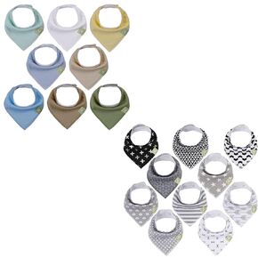 KeaBabies 8-Pack Organic Baby Bandana Bibs, Baby Bibs and 10-Pack Baby Bandana Drool Bibs - Drool Bibs for Baby Girl - Organic Cotton Bandana Bibs for Boys, Girls, Baby Bibs Baby Boy - Baby Bib