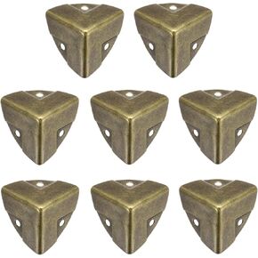 uxcell 8PCS Metal Corner Protector 0.9 x 0.9 x 0.9 Inch Box Edge Guard Protector Zinc Alloy Cabinets Speaker Corners Protector for Furniture Decorative (Imprint Edge, Gold)
