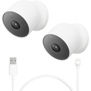 Google Nest Cam Outdoor or Indoor, Battery - 2nd Generation 2 Pack with Extra Replacement Cable