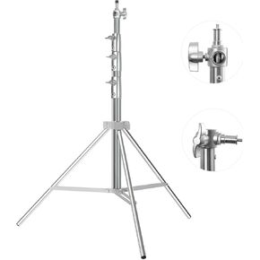 Takerers Fiction Stand Stand Stand التصوير الفوتوغرافي: الفولاذ المقاوم للصدأ 7.2 قدمًا/86.6 بوصة قابلة للتعديل مع ترايبود مع وسادة زنبركية ، من 1/4 "إلى 3/8" المسمار العالمي ، حقيبة حمل لليس